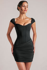 Oh Polly Dresses mini robe noire sweetheart modal