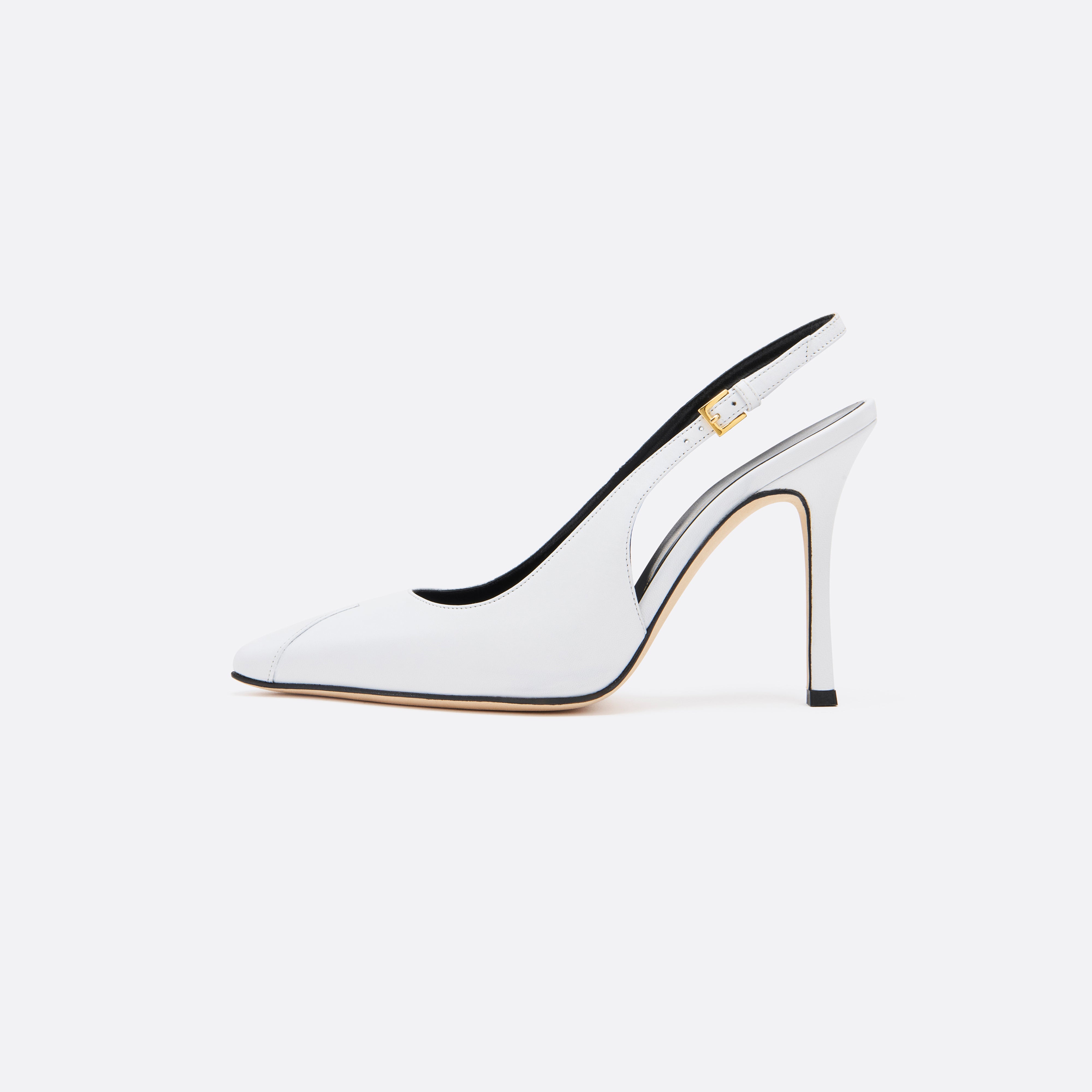 Alessandra Rich Shoes slingbacks cuir blanc bout pointu 36-41
