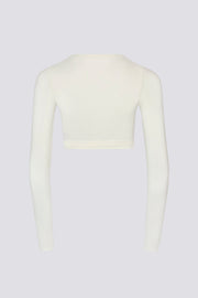 Oh Polly Tops BT02548 crop top cache-coeur blanc jersey