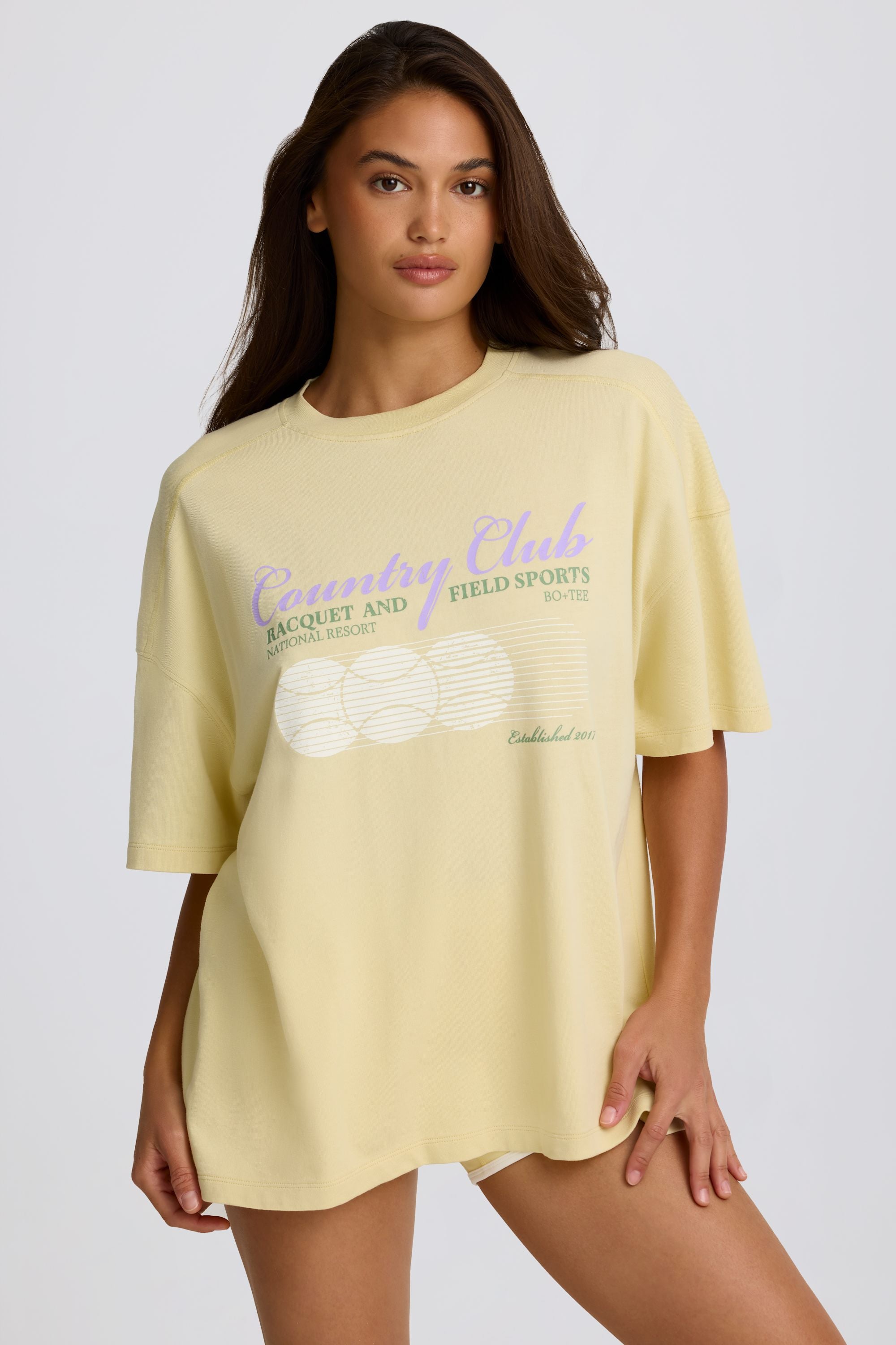Oh Polly Tops t-shirt oversize jaune citron