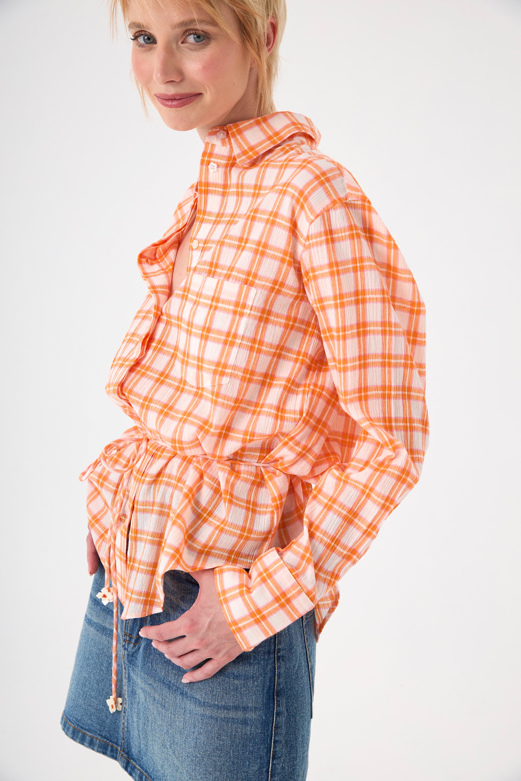 Chicosoleil Eros chemise coton carreaux bloom check