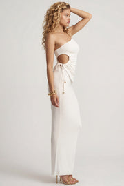 Oh Polly Skirts jupe maxi blanche jersey taille basse