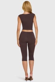 Oh Polly Lovisa legging capri chocolat en modal