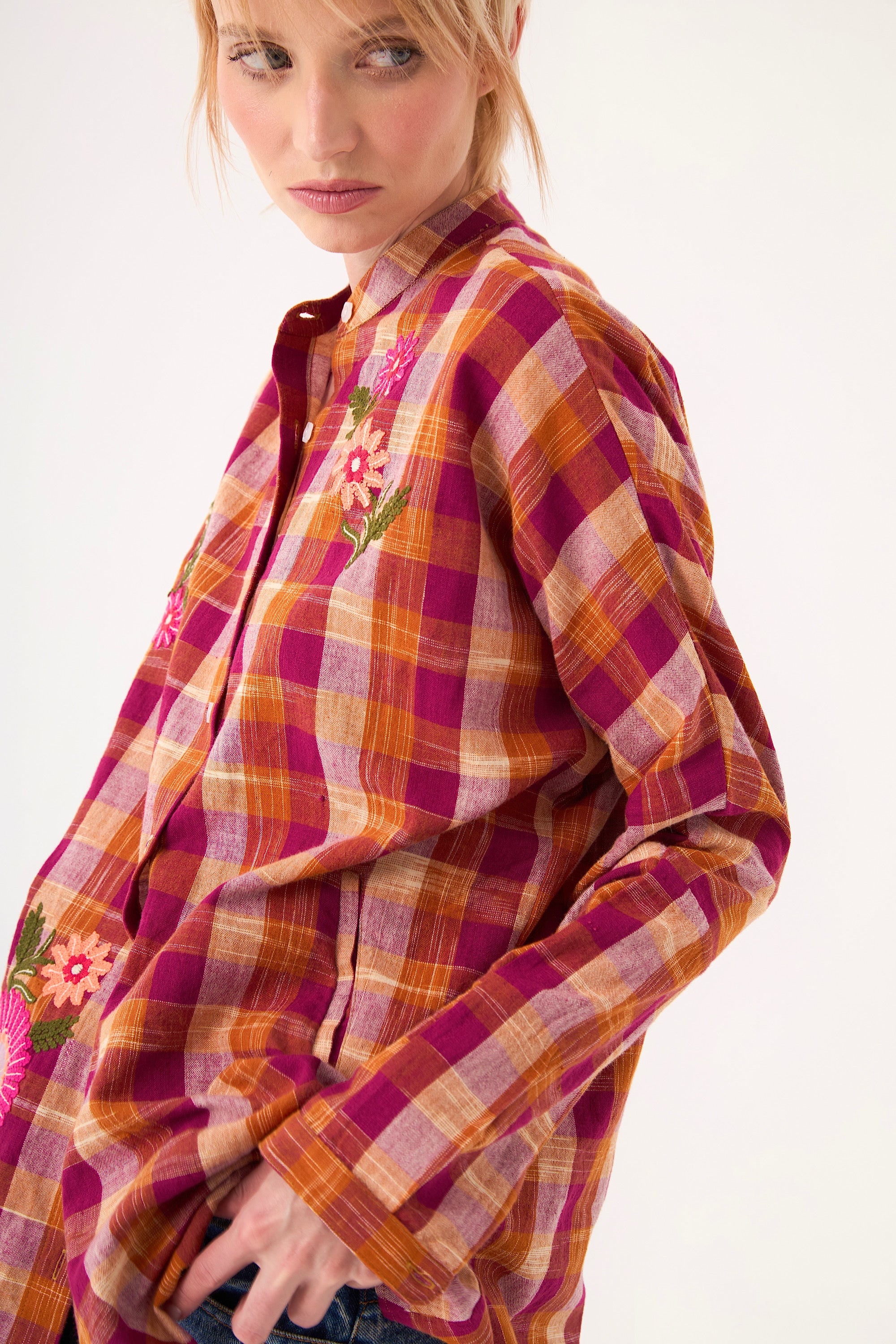 Chicosoleil Alabama chemise longue coton carreaux woody check