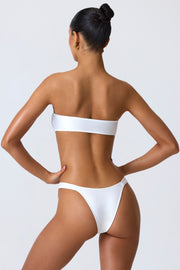 Oh Polly Swim bas bikini blanc cheeky anneaux