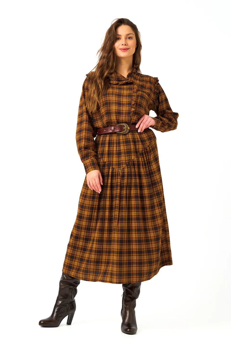 ChicoSoleil Anna jupe midi coton tribal plaid