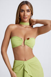 Oh Polly Cielo 9364 top bandeau olive vert choker