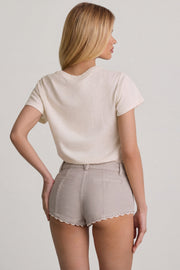 Oh Polly Shorts Lanori short jean écru dentelle