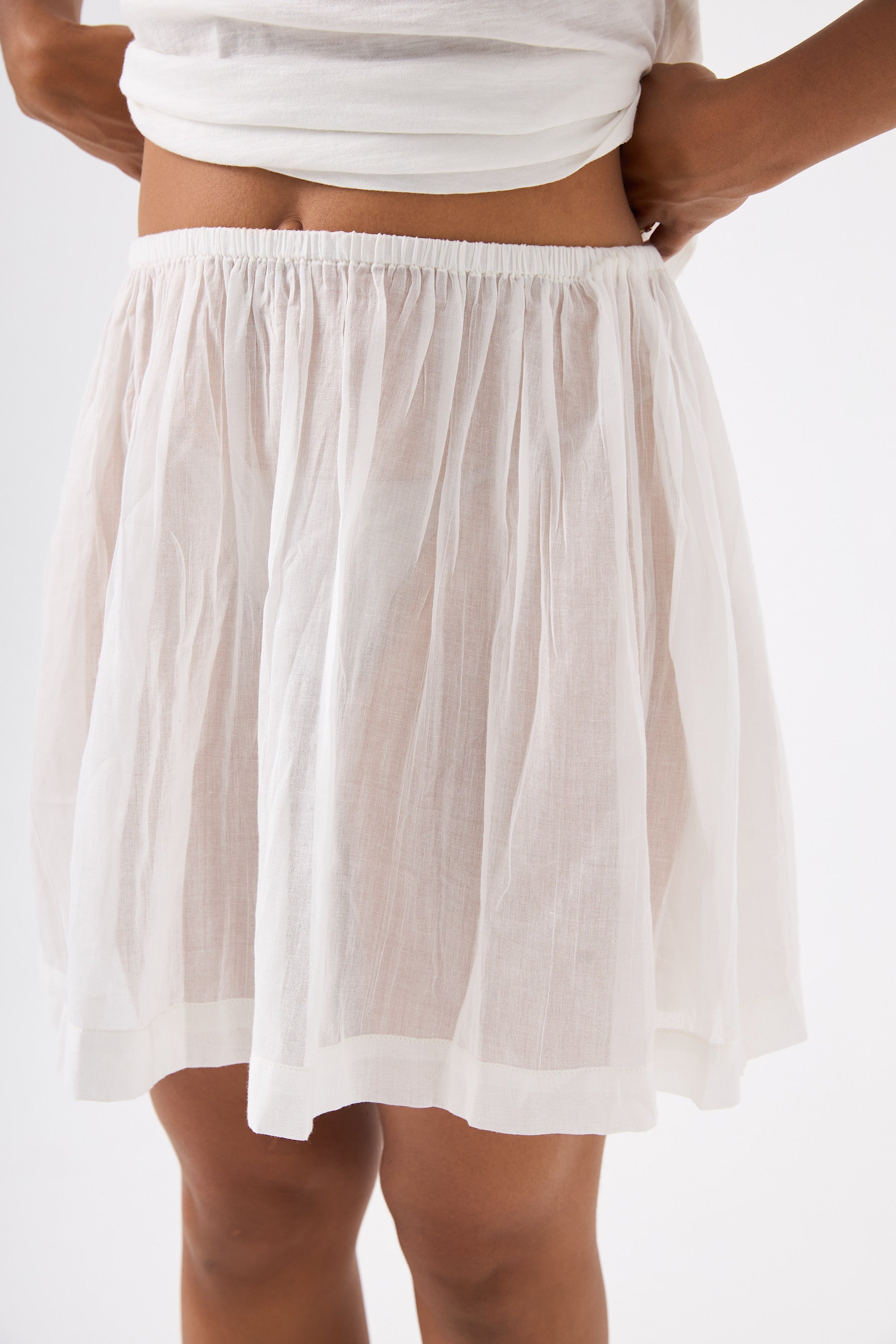 Chicosoleil Kiki sous-robe blanc jupe courte 100% coton
