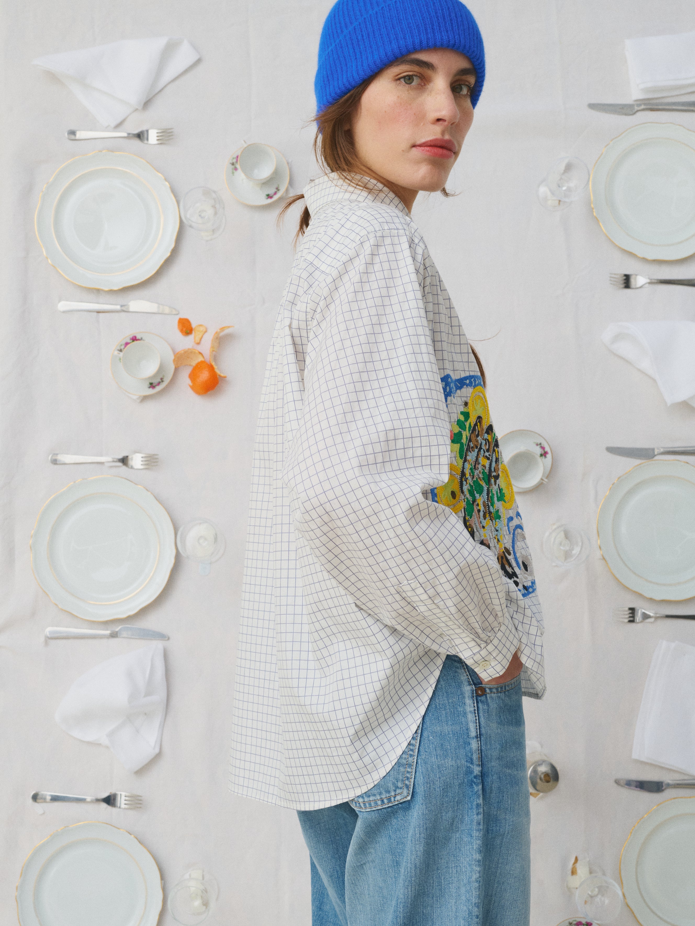 MII Mii à table Chemise Melodie chemise carreaux Sardines