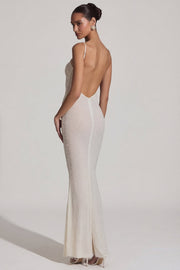 Oh Polly Embellished Robe Maxi Duhamel Blanche Perles