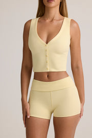 Oh Polly Shorts 8687 short crème modal taille mi-haute