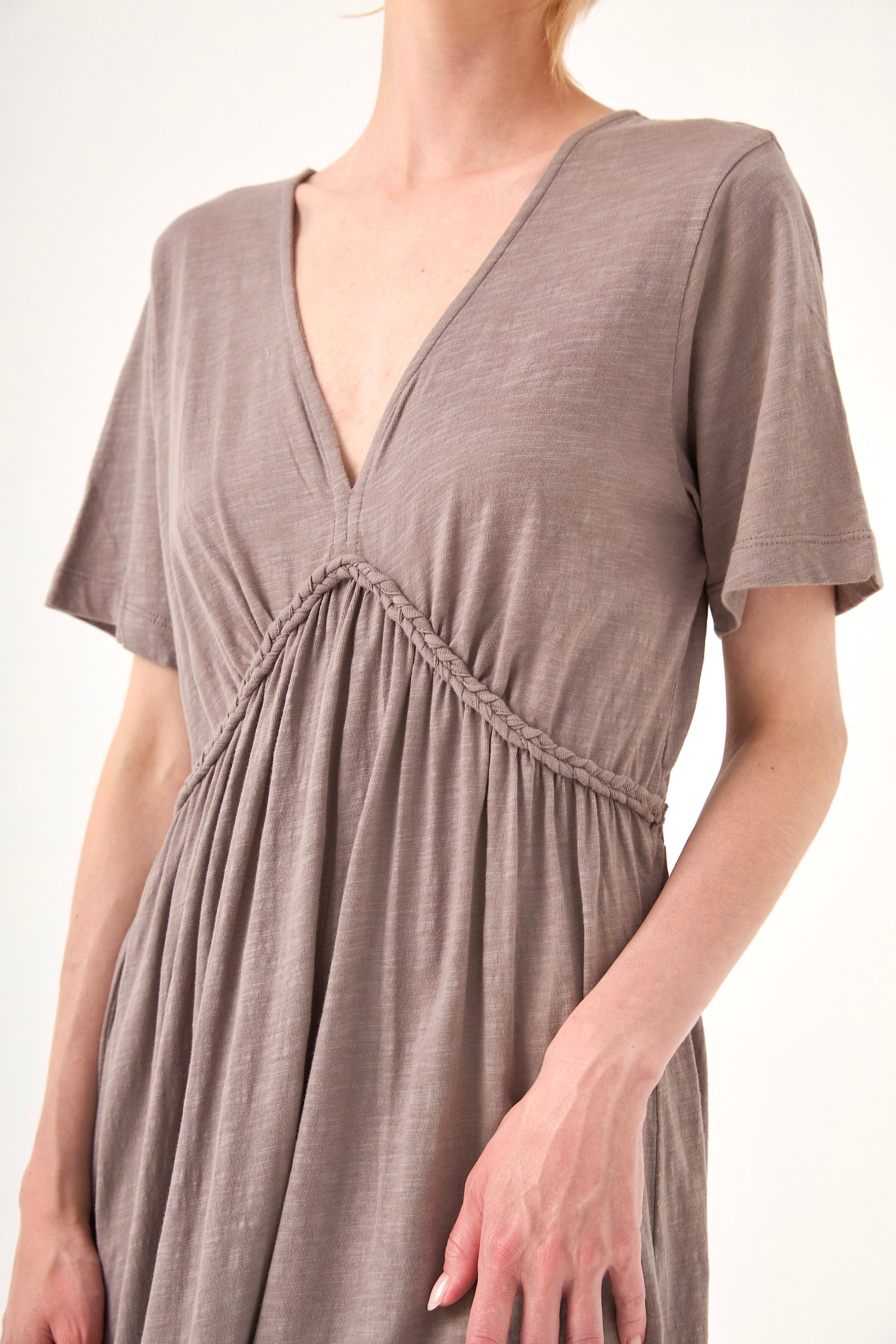 Chicosoleil Leona robe longue gris stoneware coton