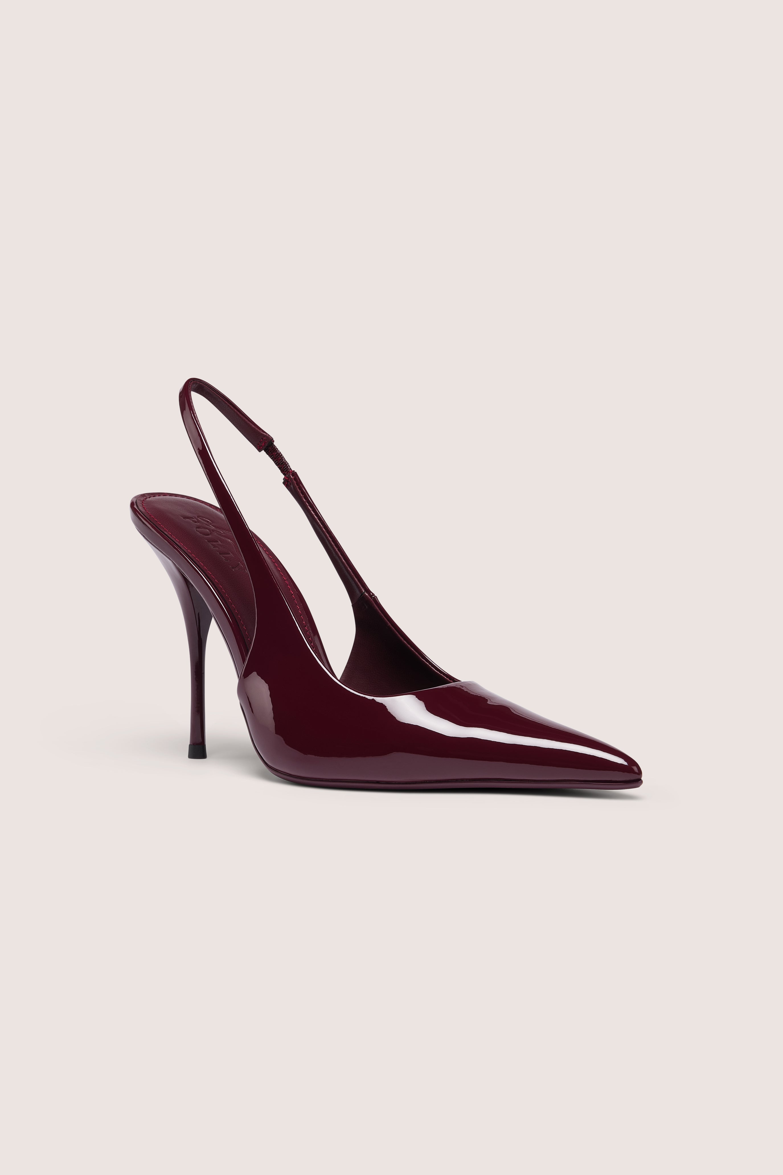 Oh Polly Octavya Escarpins Sling-Back Bordeaux Talon 10 cm