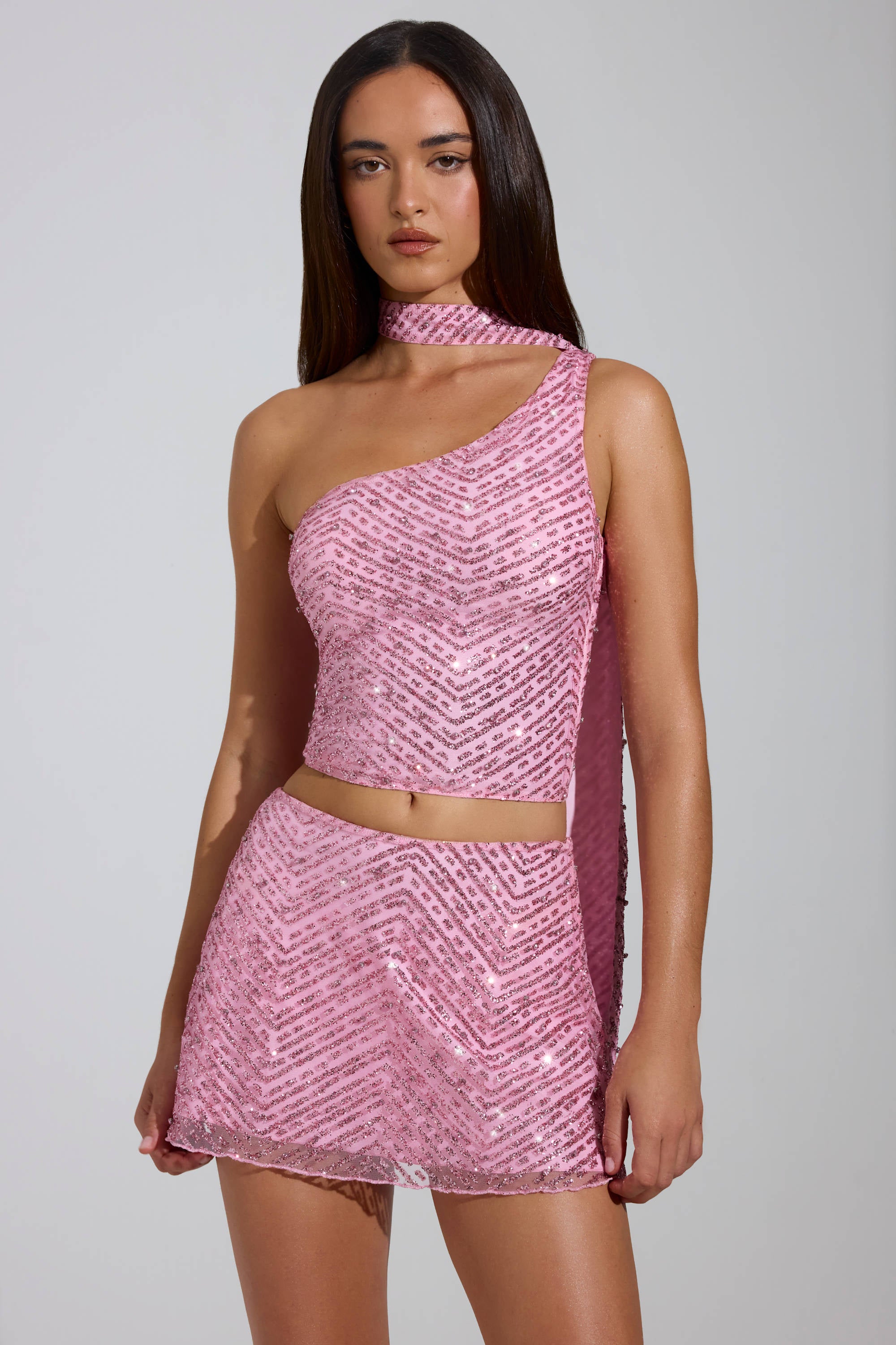 Oh Polly Embellished Cosette top rose perles