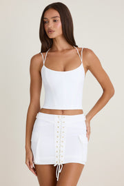 Oh Polly Tops 9399 top corset licou blanc bretelles ajustables
