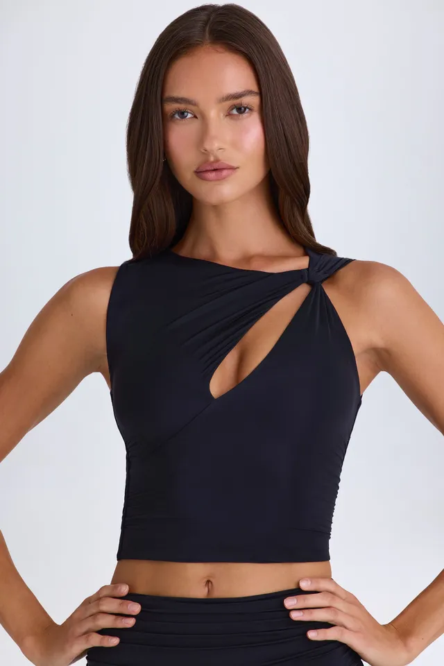 Oh Polly Abilene 10460 débardeur noir asymétrique