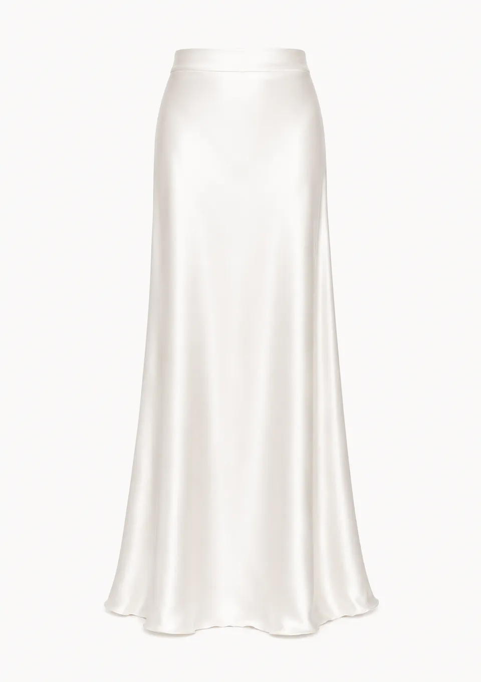 The Ethiquette Elena jupe satin de soie blanche taille S