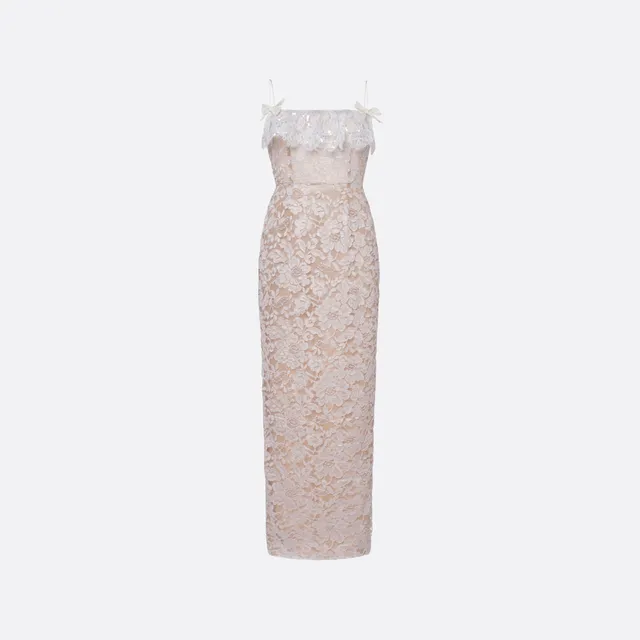 Alessandra Rich Dresses robe dentelle lavande sequins 36-46