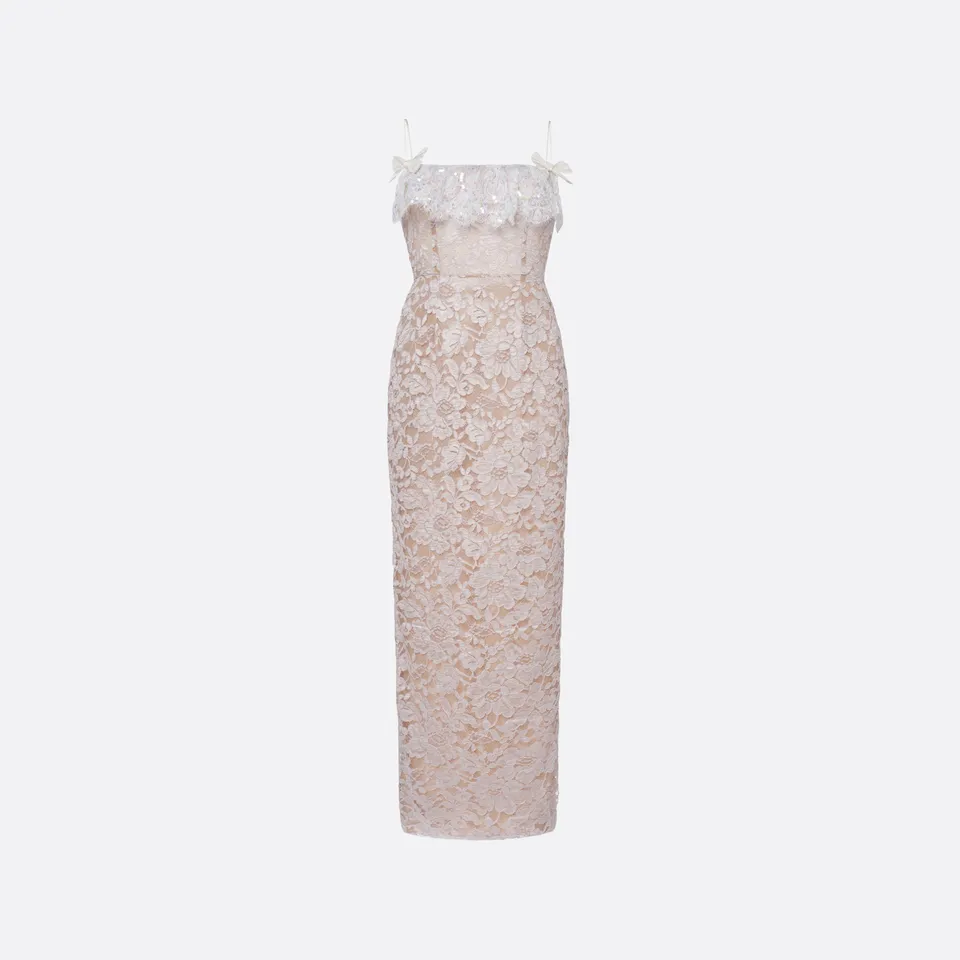 Alessandra Rich Dresses robe dentelle lavande sequins 36-46