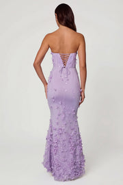 Oh Polly Amal robe maxi lilas corset à sequins