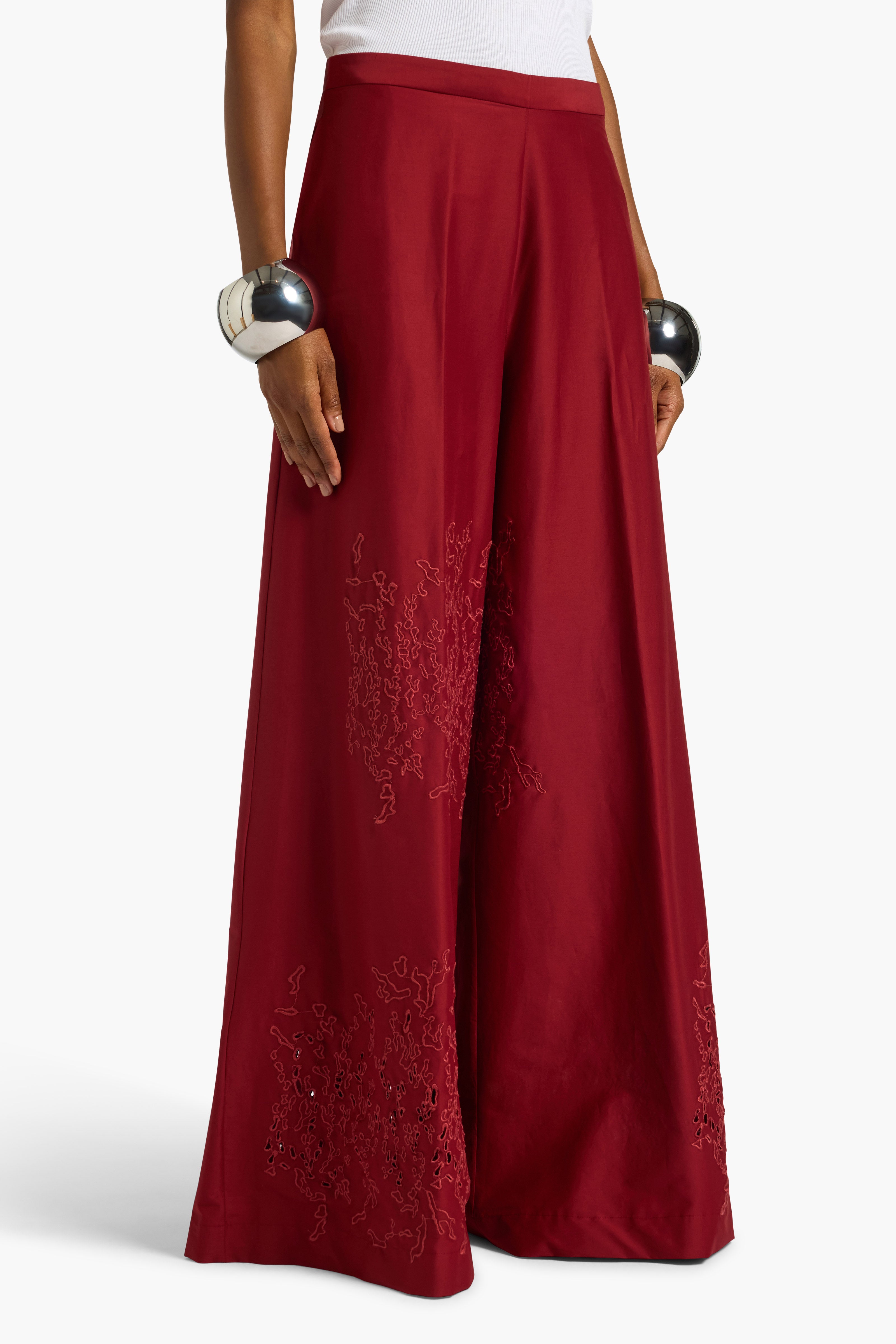 Liviana Conti Ilaria pantalon palazzo corallo terrarossa