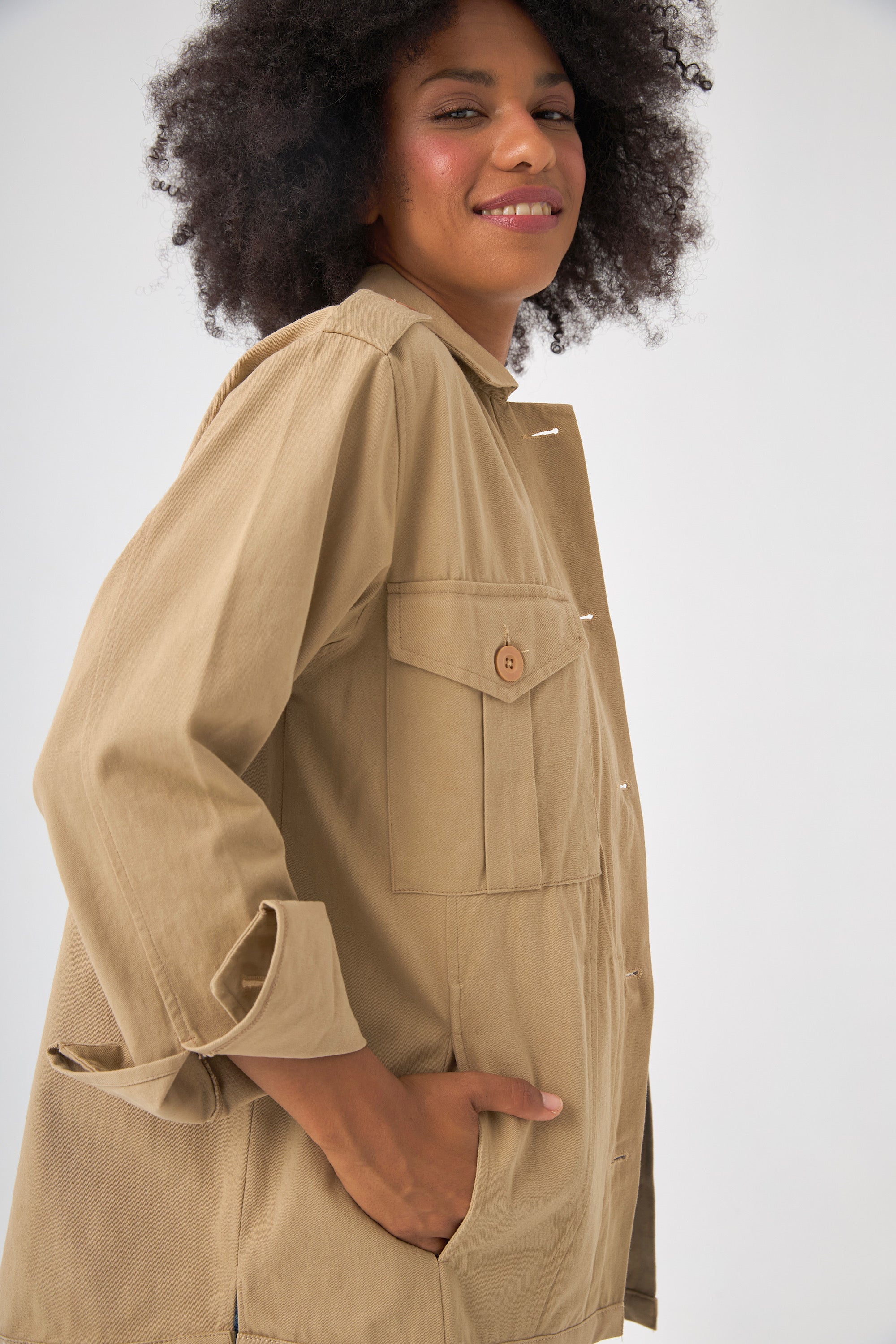 Chicosoleil Nova veste beige sable coton XS-XL