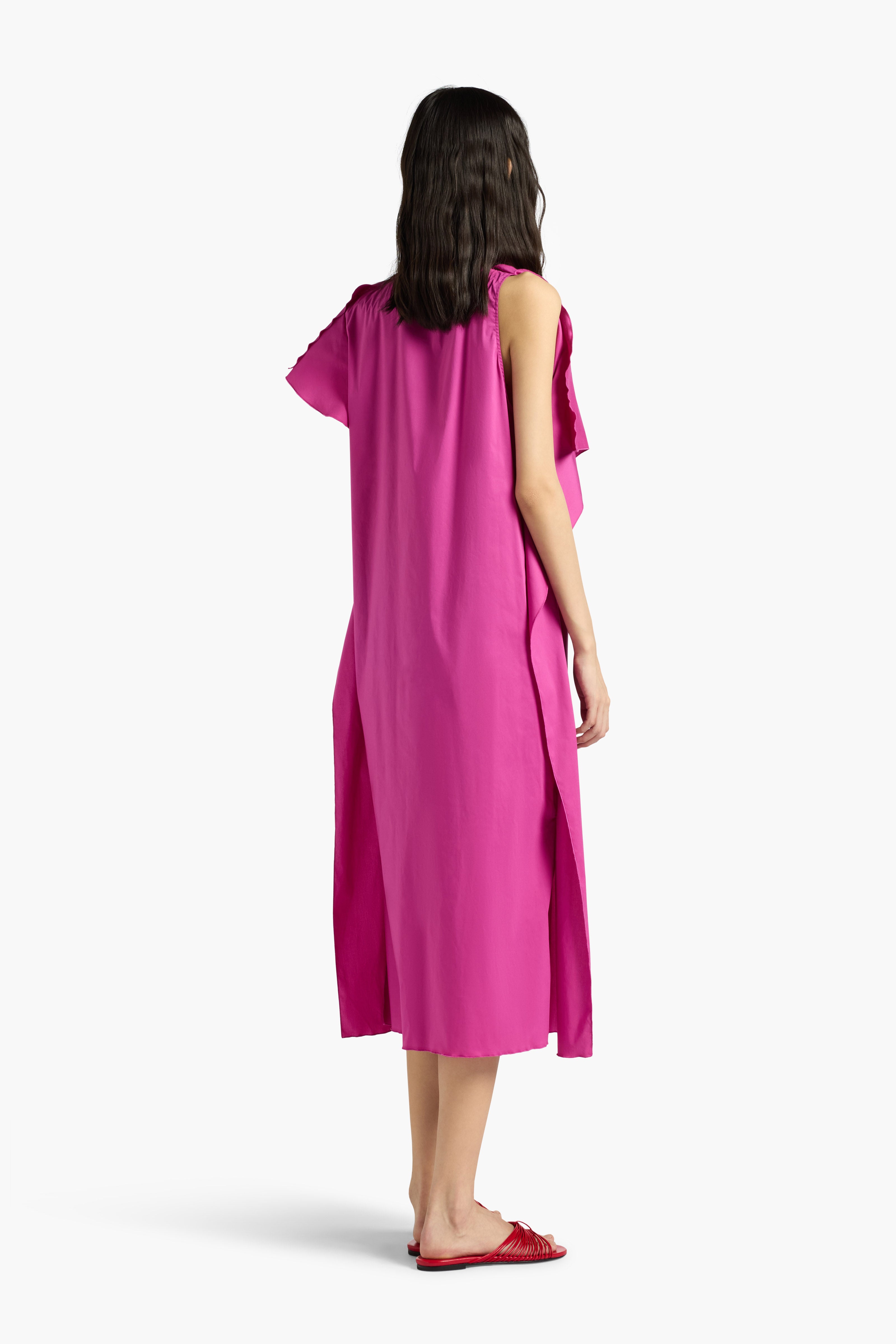 Liviana Conti Roseline robe midi bougainvillée popeline