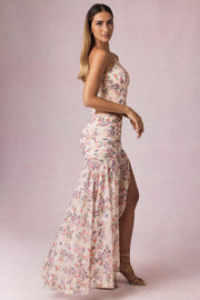 Oh Polly Romy jupe maxi primrose fleurie asymétrique