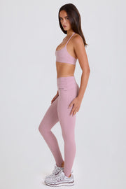 Oh Polly Legging Étrier Mauve Taille Mi-Haute