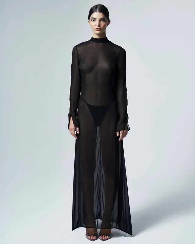 The Ethiquette Robes robe Dora transparente mousseline S