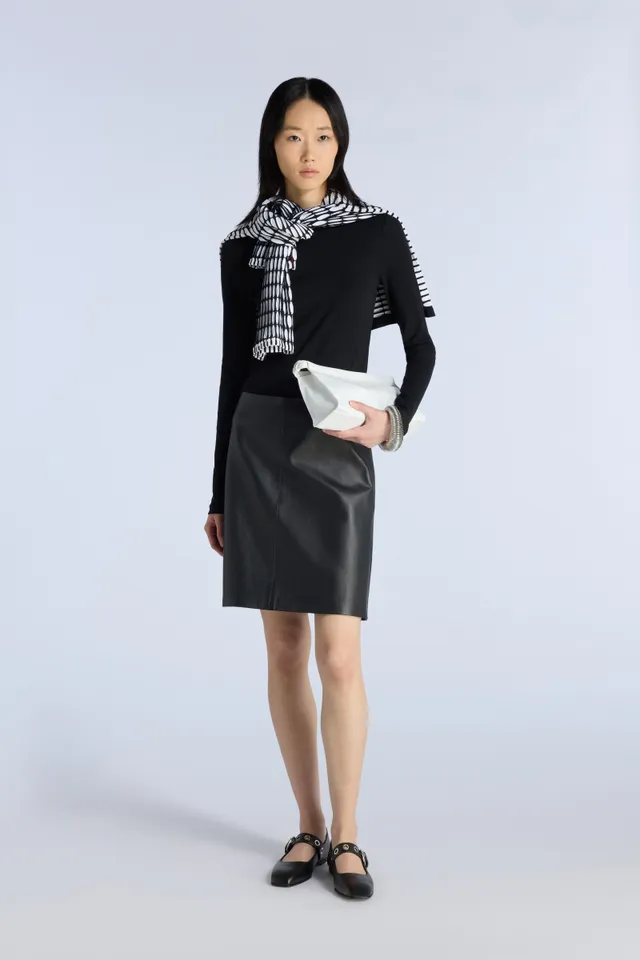 Liviana Conti Fabienne mini jupe cuir noir