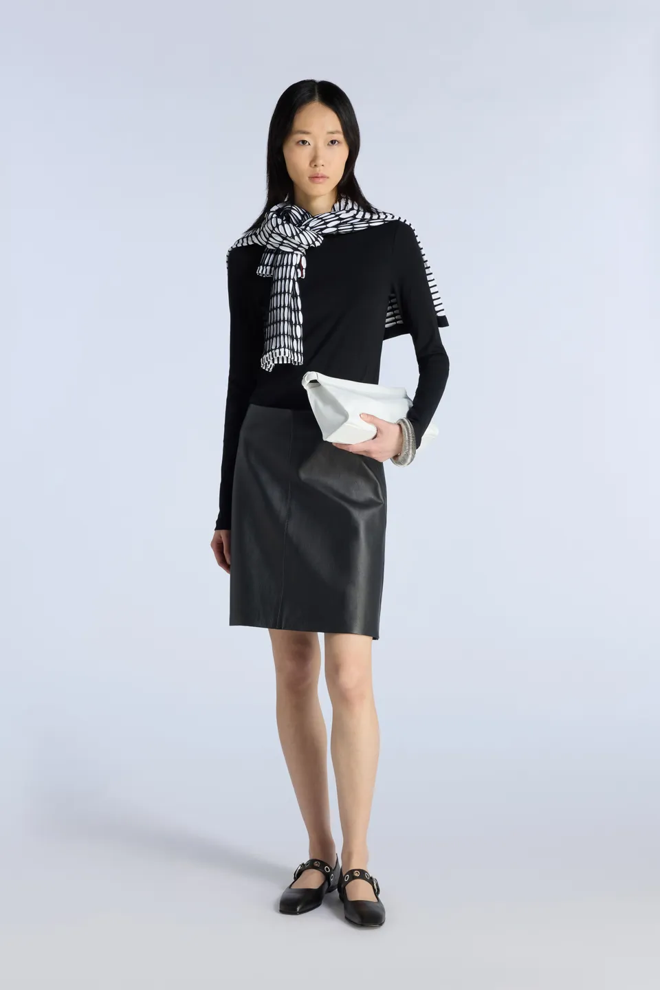 Liviana Conti Fabienne mini jupe cuir noir