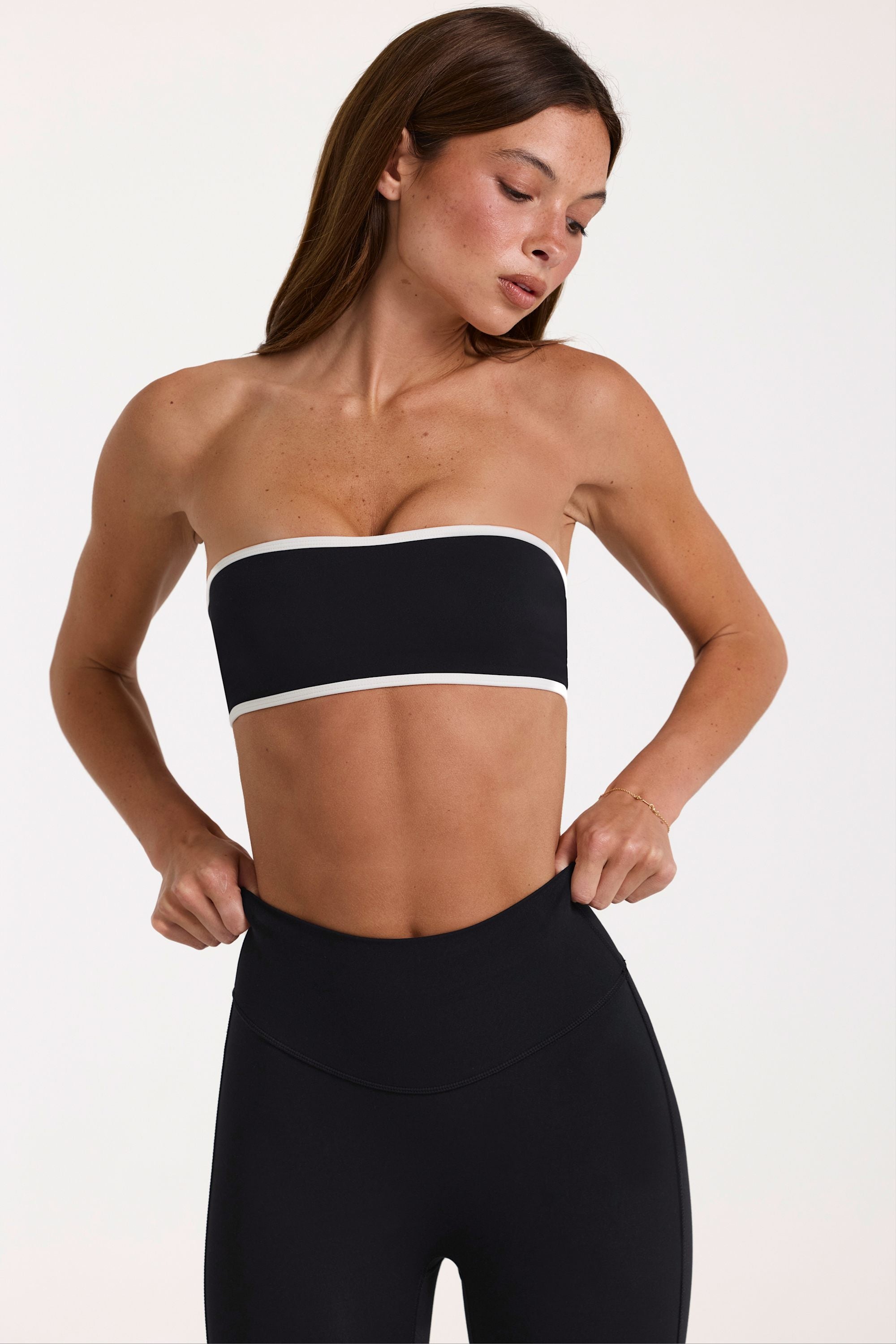 Oh Polly Bo+Tee brassière bandeau sport noir Soft Active