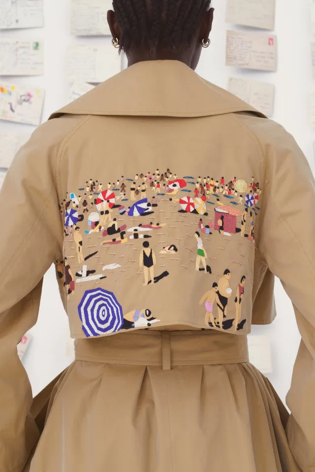 Mii en carte postale Trench Jenny trench La Provence broderie main