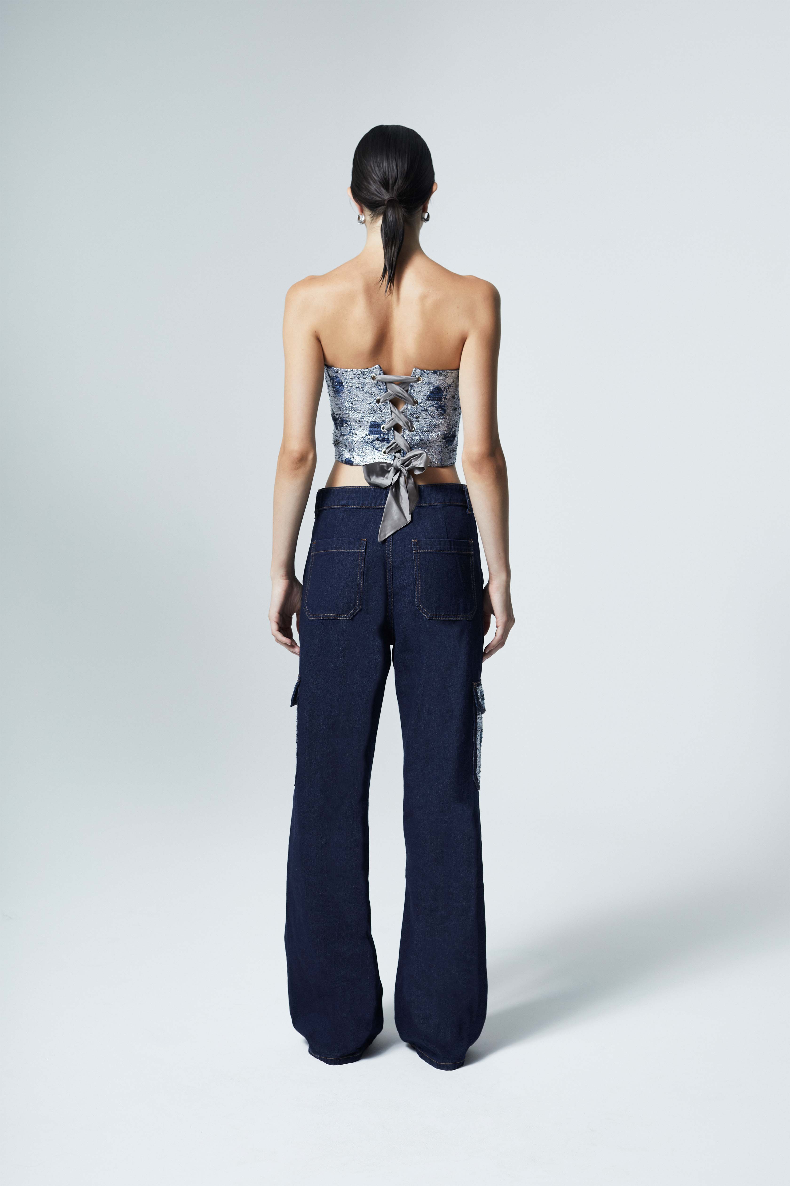 The Ethiquette Dada Jean droit denim jacquard taille S