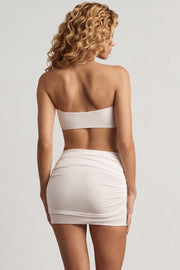 Oh Polly Zephyr robe mini blanche asymétrique bustier