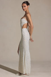 Oh Polly Embellished Lucienne robe maxi blanche strass