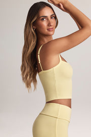 Oh Polly Lai Top caraco jaune modal col carré taille S