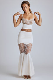 Oh Polly Skirts Sofie jupe longue ivoire dentelle