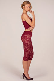 Oh Polly Annalisa pantalon dentelle rouge cerise capri 44 cm