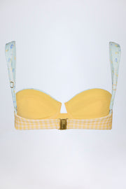 Oh Polly Vallibona Haut Bikini Balconnet Jaune Vichy Armatures