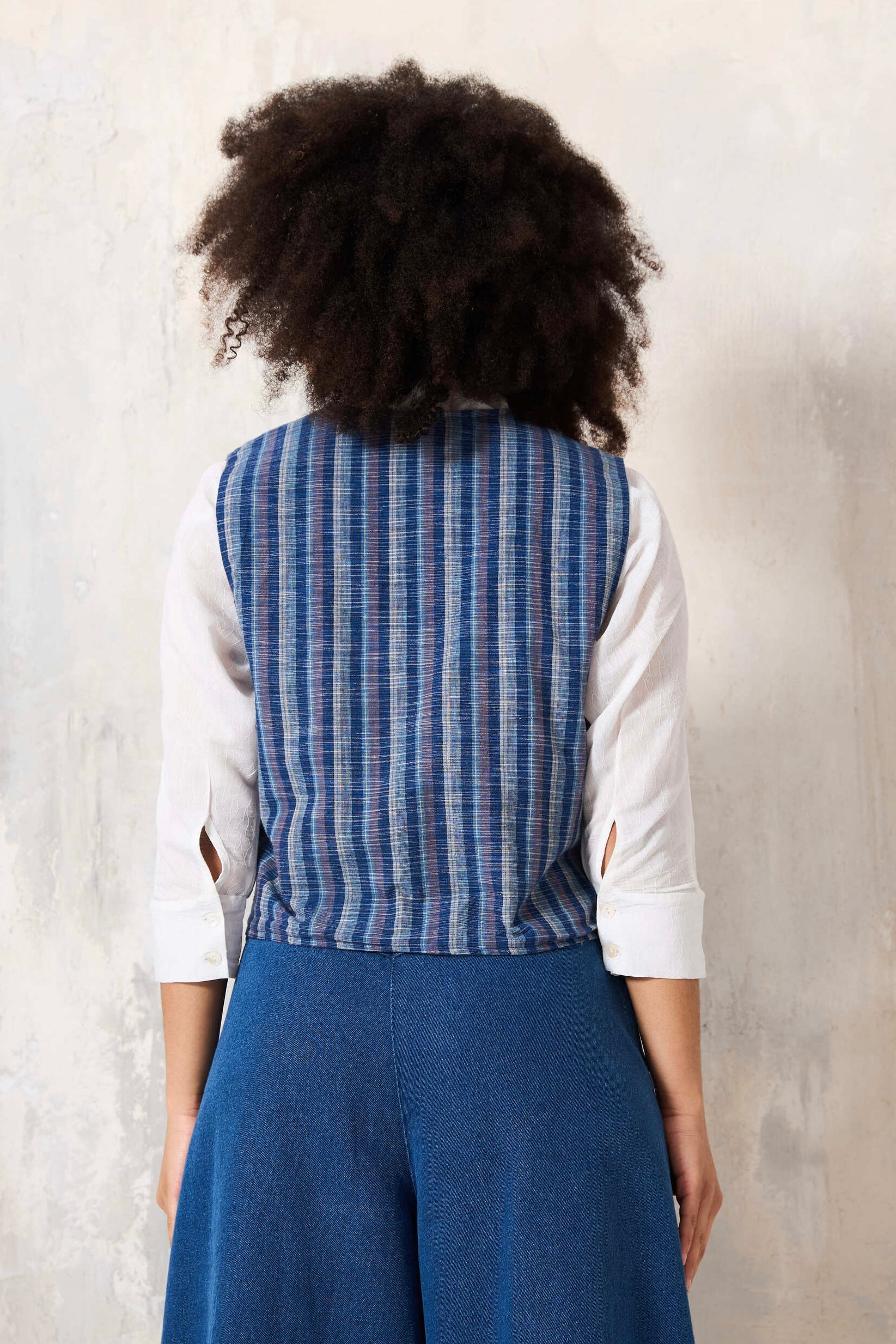 CHICOSOLEIL Paco gilet sans manches bleu coton