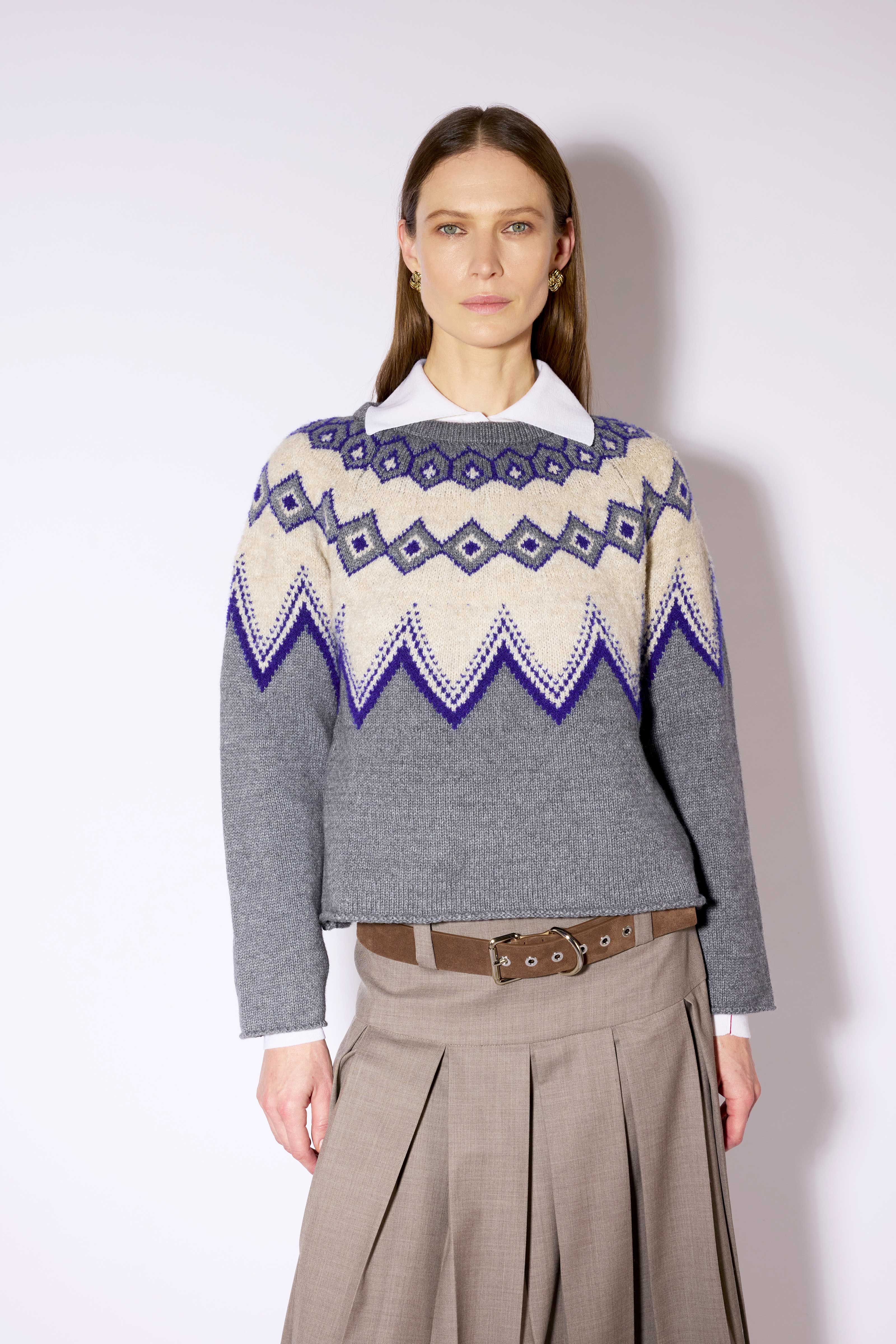 Liviana Conti Maglieria Nelda pull gris lait cachemire