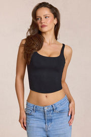 Oh Polly Norelle 16168 top noir modal dos lacé