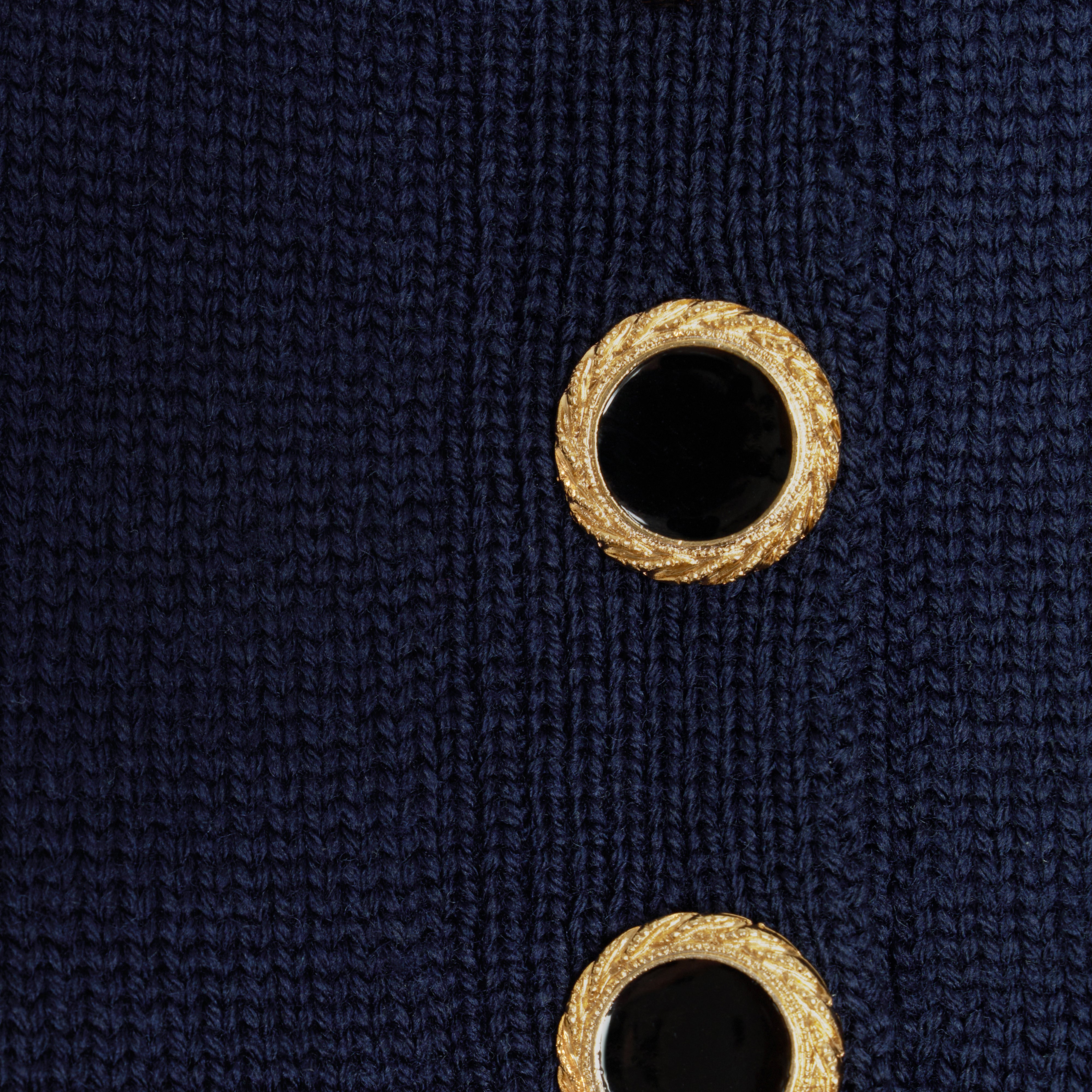 Alessandra Rich Knitwear polo dentelle laine bleu marine 36-46