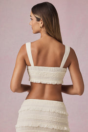 Oh Polly Ottilie 13326 crop top ivoire volants noué