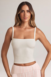 Oh Polly Lai caraco col carré blanc en modal stretch
