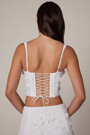 Oh Polly Letitia 10697B top corset blanc sequins