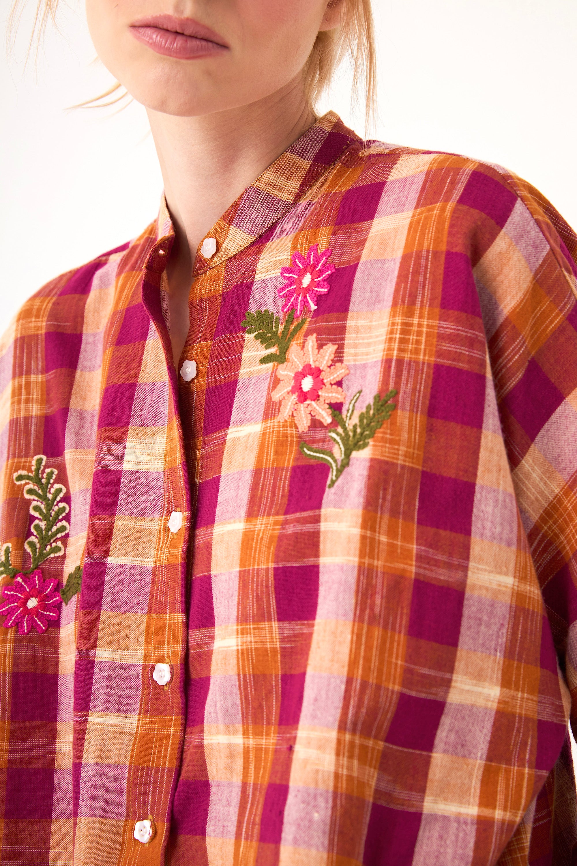 Chicosoleil Alabama chemise longue coton carreaux woody check
